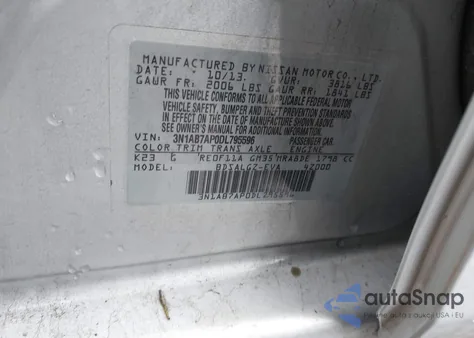 2013 Nissan Sentra Sl из США, поврежденный, VIN 3N1AB7AP0DL795596